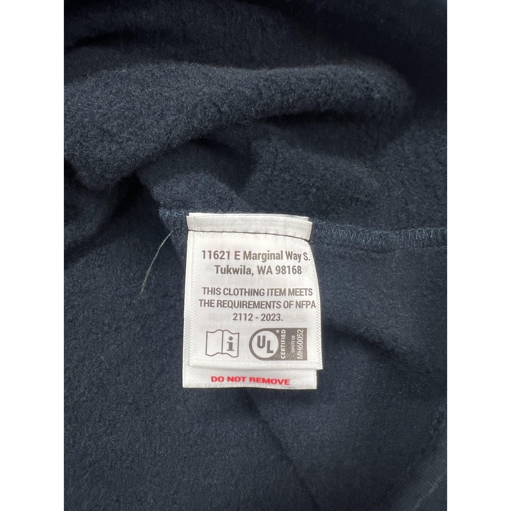 DragonWear Pullover Mens 3XL Blue Flame Resistant Fleece 1/4 Zip Mock Neck - Picture 5 of 9